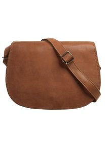 CLUTY Damen Umhängetasche, braun, Leder, unifarben, Taschen, echt Leder