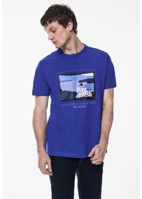 Street One MEN Herren T-Shirt, blau, casual, Gr. XXL, bedruckt, Web, 100% Baumwolle, Shirts, aus reiner Baumwolle