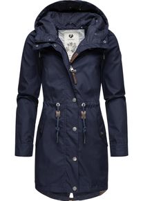 Ragwear Damen Parka "Canny", blau, modisch, Gr. S, 65% Polyester, 35% Baumwolle, Jacken, stylische Übergangsjacke mit großer Kapuze