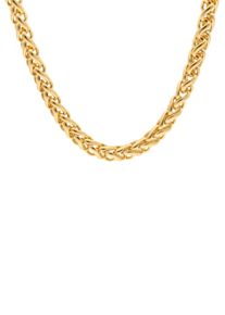 Firetti Damen Edelstahlkette "Schmuck Geschenk Zopfkettengliederung, 6 mm breit", 50, Edelstahl, L: 50cm B: 6mm, gold, Edelstahl, B:6mm, Halsketten