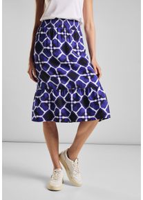 Street One Damen Jerseyrock, blau, casual, Gr. 46, bedruckt, Jersey, 88% Viskose, 12% Polyamid, Röcke, mit Grafikmuster