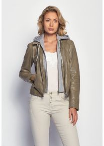 Maze Damen Lederjacke "Mico", braun, Gr. S, Obermaterial: 100% Lammleder / Innenfutter: 100% Polyester / Kapuze: 55% Baumwolle, 45% Polyester, Jacken