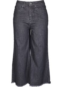 Urban Classics Damen Bequeme Jeans "Urban Classics Damen Ladies Denim Culotte", schwarz, casual, Gr. M, unifarben, 100% Baumwolle, Jeans