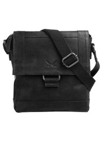 Sansibar Damen Umhängetasche, schwarz, Leder, gepflegt, Taschen, echt Leder