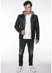 Mustang Herren Lederjacke "3102137", grau, Gr. XL, Obermaterial: 100% Leder, Lamm / Innenfutter: 90% Baumwolle, 10% Viskose / Füllung: 100% Polyester