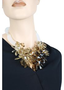 Damen Kette mit Anhänger "Ice", braun, Basic, Collezione Alessandro, Kunstfaser, Halsketten, mit vielen facettierten Perlen in verschiedenen Formen