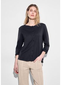 Cecil Damen 3/4-Arm-Shirt, blau, casual, Gr. M, unifarben, Web, 50% Modal, 50% Baumwolle, Shirts, in Unifarbe