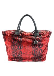 Damen Schultertasche "Buckingham", Collezione Alessandro, rot, Fellimitat, Taschen, aus weichem Kunstpelz mit rotem Schlangenprint