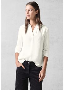 Cecil Damen Langarmbluse, weiß, casual, Gr. XL, unifarben, Stoff, Obermaterial: 82% Modal, 18% Polyester; Ärmel: 95% Viskose, 5% Elasthan, Blusen,