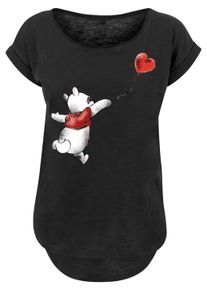 F4NT4STIC Damen T-Shirt "PLUS SIZE Winnie The Pooh Winnie & Balloon", schwarz, casual, Gr. 4XL, Obermaterial: 100% Baumwolle, Shirts, Print