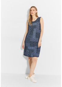 Cecil Damen Sommerkleid, blau, casual, Gr. XL, bedruckt, Stoff, 95% Viskose, 5% Elasthan, Kleider, knielang