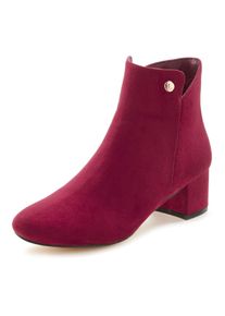Lascana Damen Stiefelette, Gr. 39, rot, Obermaterial: 100% Textilmaterial. Futter: 100% Textilmaterial. Decksohle: 100% Textilmaterial. Laufsohle: