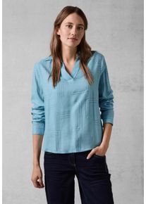 Cecil Damen Langarmbluse, blau, casual, Gr. XXL, gemustert, Stoff, 100% Viskose, Blusen, in Melange Optik