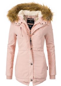 Marikoo Damen Wintermantel "Akira", rosa, casual, Gr. XL, kontrastfarbene Details, Obermaterial: 90% Polyester, 10% Nylon, Futter: 100% Polyester,
