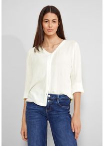 Street One Damen 3/4-Arm-Shirt, weiß, casual, Gr. 46, unifarben, Stoff, Vorderseite: 100% Viskose, Rückseite; 95% Viskose, 5% Elasthan, Shirts, Jersey