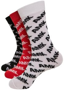 MisterTee Herren Strümpfe "MisterTee Unisex AMK Allover Socks 3-Pack", Gr. 35, bunt, Baumwolle, Polyester, Elasthan, Polyamid, Socken