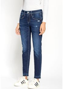 Gang Damen Relax-fit-Jeans "94AMELIE CROPPED", blau, casual, Gr. 27, unifarben, Denim/Jeans, Obermaterial: 99% Baumwolle, 1% Elasthan, Jeans, in