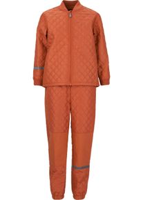 ZIGZAG Kinder Skianzug "Tiger", orange, casual, Gr. 110, kariert, 100% Polyester, Sportanzüge, mit wärmender Steppung