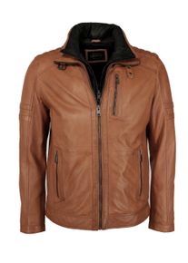 JCC Herren Bikerjacke "63535", braun, Gr. 54, Oberstoff: 100% Lammleder / Innenmaterial: 100% Polyester / Ärmelfutter: 100% Polyester, Jacken