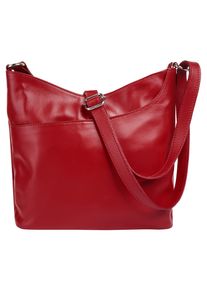 Samantha Look Damen Umhängetasche, rot, Leder, unifarben, Taschen, echt Leder, Made in Italy
