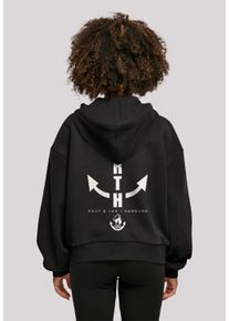 F4NT4STIC Damen Kapuzenpullover "North Anchor with Ladies Organic Oversized Hoody", schwarz, casual, Gr. M, Obermaterial: 100% Baumwolle, Pullover,