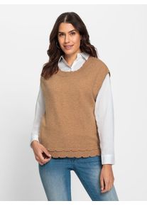 Inspirationen Damen Pullunder "Pullunder", gelb, Gr. 40, unifarben, 50% Viskose, 28% Polyester, 22% Polyamid, Pullover