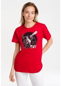 logoshirt Damen T-Shirt "Mad - Spy vs Spy", rot, casual, Gr. M, bedruckt, unifarben, 100% Baumwolle, Shirts, mit coolem Print