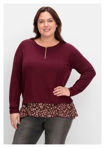 Damen Langarmshirt "Große Größen", rot, feminin, Gr. 52, sheego by Joe Browns, unifarben, Obermaterial: 60% Polyester, 35% Viskose, 5%
