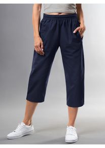 TRIGEMA Damen Jerseyhose "TRIGEMA 3/4 Freizeithose aus Baumwolle", blau, Basic, Gr. S, 100% Baumwolle, Hosen