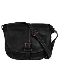 CLUTY Damen Umhängetasche, schwarz, Leder, used, Taschen, echt Leder, Made in Italy