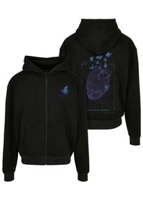 MisterTee Herren Sweatjacke "MisterTee Herren Grid Head Butterfly Oversize Hoody", schwarz, Gr. XXL, 100% Baumwolle, Sweatjacken