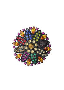 Damen Brosche "Wega", bunt, Collezione Alessandro, Messing, Broschen, mit schimmernden Glassteinen