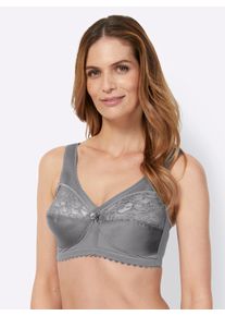 Glamorise Damen Entlastungs-BH, Gr. 85, grau, 50% Polyamid, 40% Polyester, 10% Elasthan, BHs