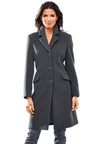 Heine Damen Kurzmantel, grau, modisch, Gr. 34, unifarben, unifarben mit Farbeinsatz, unifarben mit Farbeinsätzen, 80% Wolle, 20% Polyamid, Mäntel