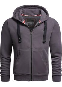 Herren Sweatjacke "ASLomborio", grau, Gr. M, Alessandro Salvarini, Obermaterial: 65% Baumwolle, 35% Polyester, Sweatjacken, warme Kapuzenjacke
