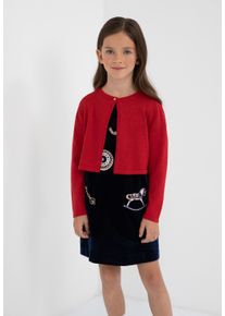 Gulliver Herren Strickjacke, rot, casual, Gr. 98, unifarben, 45% Viskose, 40% Baumwolle, 10% Polyester, Strickjacken, mit Rundhalsausschnitt