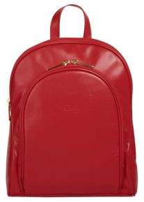 CLUTY Cityrucksack, rot, Rindsleder, Leder, unifarben, casual, Rucksäcke, echt Leder, Made in Italy