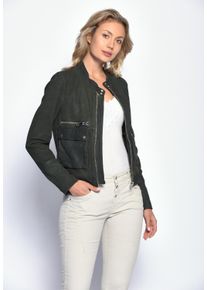 Maze Damen Lederjacke "Clermont", blau, Gr. XL, Obermaterial: 100% Leder, Lammnappa / Futter: 100% Polyester / Ärmelfutter: 100% Polyester, Jacken