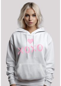 F4NT4STIC Damen Kapuzenpullover "Valentinstag xoxo", weiß, casual, Gr. L, Obermaterial: 65% Baumwolle, 35% Polyester, Pullover, Hoodie, Warm, Bequem