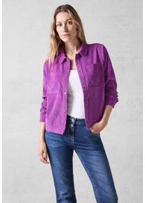 Cecil Damen Cordjacke, lila, casual, Gr. XL, unifarben, Cord, 90% Polyester, 8% Polyamid, 2% Elasthan, Jacken, mit Brusttasche