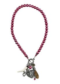 Allgäu Rebell ALLGÄU REBELL Damen Kette mit Anhänger "Fanni", pink, Basic, Glas, Halsketten, aus echten Glasperlen
