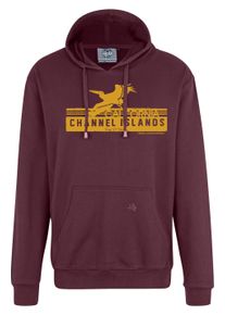 Herren Kapuzensweatshirt "CHANNEL ISLANDS", rot, casual, Gr. XXL, Ahorn Sportswear, 100% Baumwolle, Sweatshirts, mit modischem Frontprint