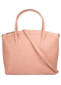 CLUTY Damen Henkeltasche, rosa, Leder, Taschen, echt Leder, Made in Italy