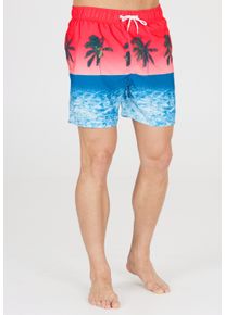 CRUZ Herren Badeshorts "Farell", rot, Gr. XL, bedruckt, Elasthan, Polyester, Badehosen, mit stylischem Print