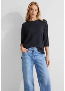 Street One Damen 3/4-Arm-Shirt, blau, casual, Gr. 34, unifarben, Stoff, Vorderseite: 98% Polyester, 2% Elasthan; Rückseite: 95% Viskose, 5% Elasthan,