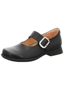 Think! THINK Damen Riemchenballerina "Spangenballerina PENSA", Gr. 36, schwarz, Leder, klassisch, Schuhe, Festtagsschuh, Berufsschuh, Klettschuh mit