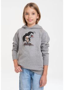 logoshirt Herren Kapuzensweatshirt "Der kleine Maulwurf", grau, casual, Gr. 80, bedruckt, 85% Baumwolle, 15% Polyester, Sweatshirts, mit Der kleine