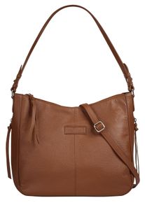 Bruno Banani Damen Shopper, braun, Leder, unifarben, leicht glänzend, Taschen, echt Leder
