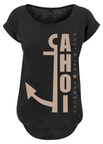 F4NT4STIC Damen T-Shirt "PLUS SIZE Ahoi Anker", schwarz, casual, Gr. 4XL, Obermaterial: 100% Baumwolle, Shirts, Print