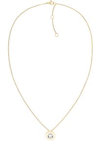 Tommy Hilfiger Damen Kette mit Anhänger "LAYERED ENAMEL, 2780801", Edelstahl, L: 51cm, gold, Edelstahl, Halsketten, mit Emaille - mit Glasstein